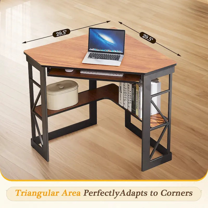 Bureau d'angle Javlergo avec plateau coulissant pour clavier, table d'étude/ordinateur pour dortoir universitaire/bureau à domicile