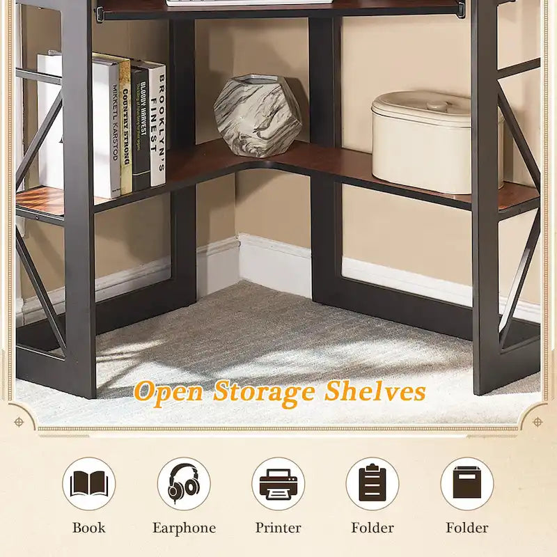 Bureau d'angle Javlergo avec plateau coulissant pour clavier, table d'étude/ordinateur pour dortoir universitaire/bureau à domicile