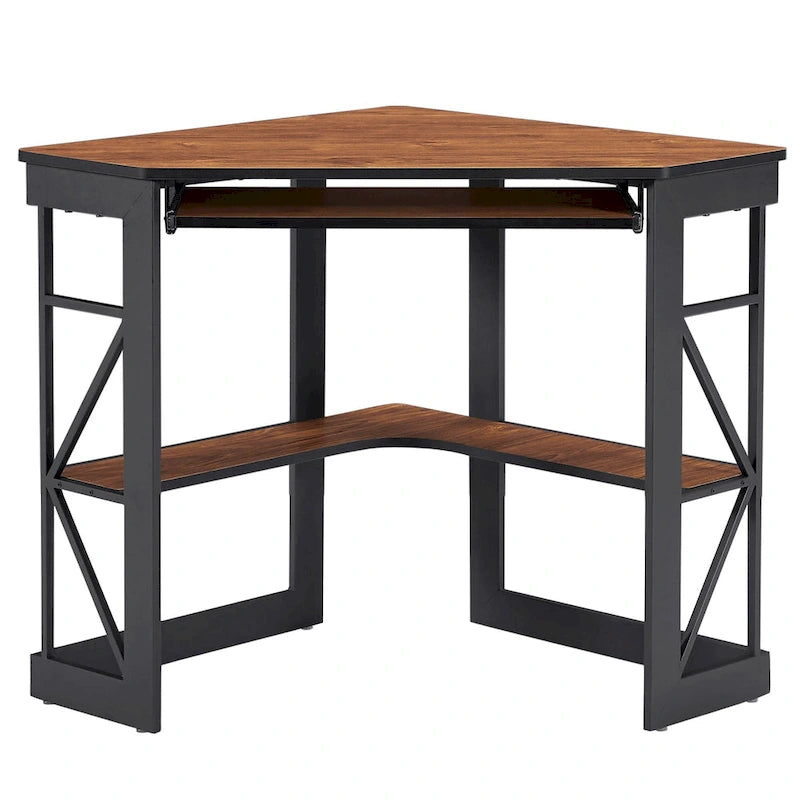 Bureau d'angle Javlergo avec plateau coulissant pour clavier, table d'étude/ordinateur pour dortoir universitaire/bureau à domicile