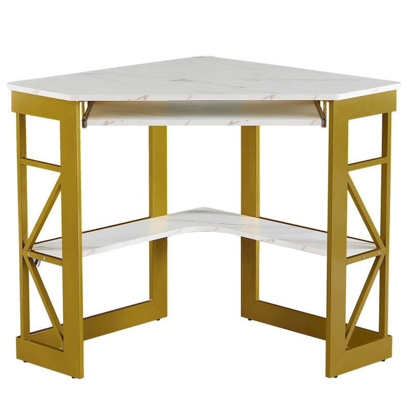 Bureau d'angle Javlergo avec plateau coulissant pour clavier, table d'étude/ordinateur pour dortoir universitaire/bureau à domicile