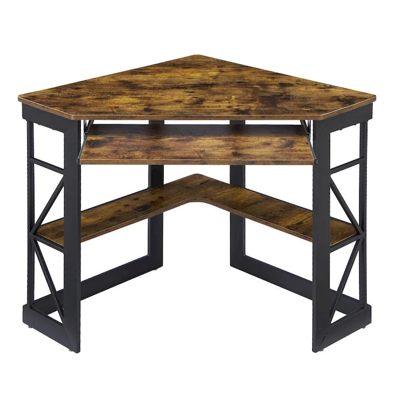Bureau d'angle Javlergo avec plateau coulissant pour clavier, table d'étude/ordinateur pour dortoir universitaire/bureau à domicile