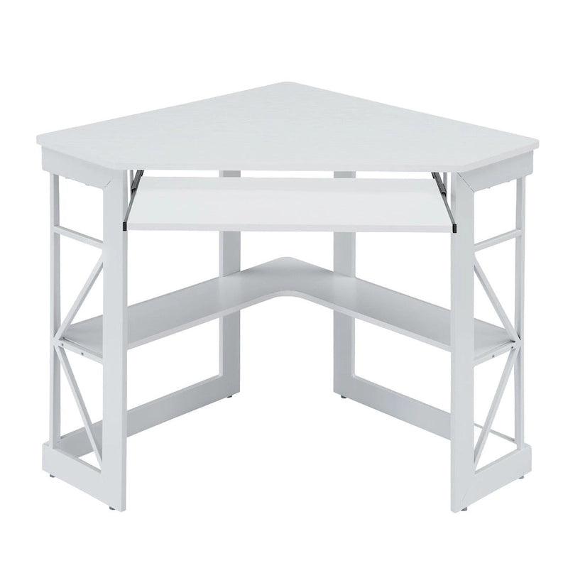 Bureau d'angle Javlergo avec plateau coulissant pour clavier, table d'étude/ordinateur pour dortoir universitaire/bureau à domicile