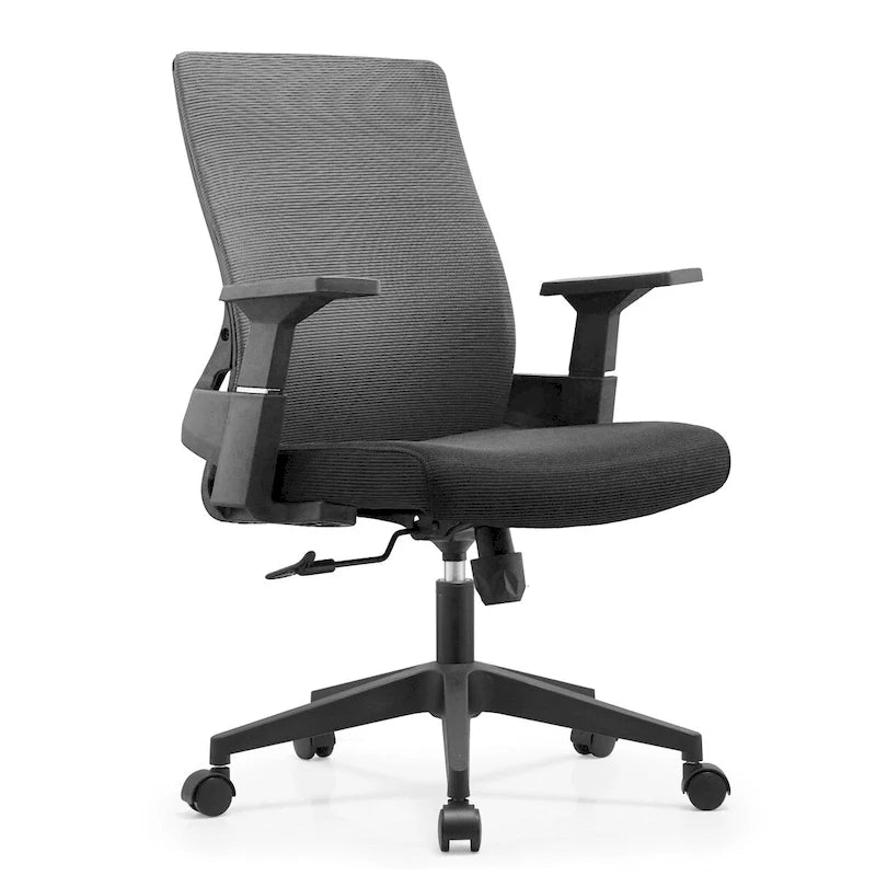 Chaise de bureau mi-hauteur réglable avec pivotement à 360 degrés et inclinaison Brio Series par LeisureMod
