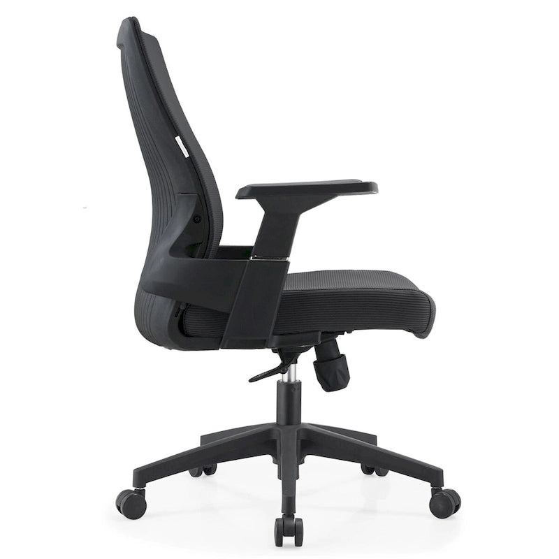 Chaise de bureau mi-hauteur réglable avec pivotement à 360 degrés et inclinaison Brio Series par LeisureMod