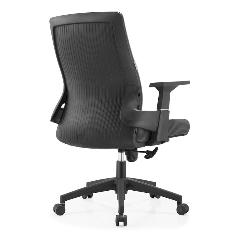 Chaise de bureau mi-hauteur réglable avec pivotement à 360 degrés et inclinaison Brio Series par LeisureMod