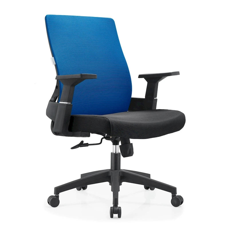 Chaise de bureau mi-hauteur réglable avec pivotement à 360 degrés et inclinaison Brio Series par LeisureMod