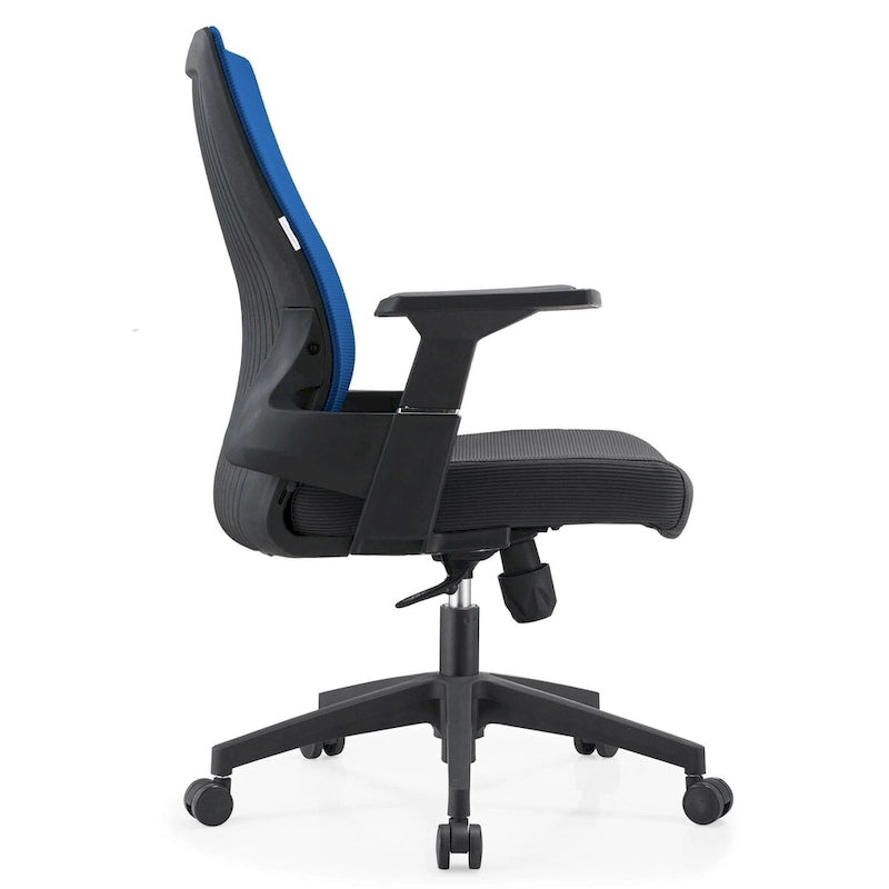 Chaise de bureau mi-hauteur réglable avec pivotement à 360 degrés et inclinaison Brio Series par LeisureMod