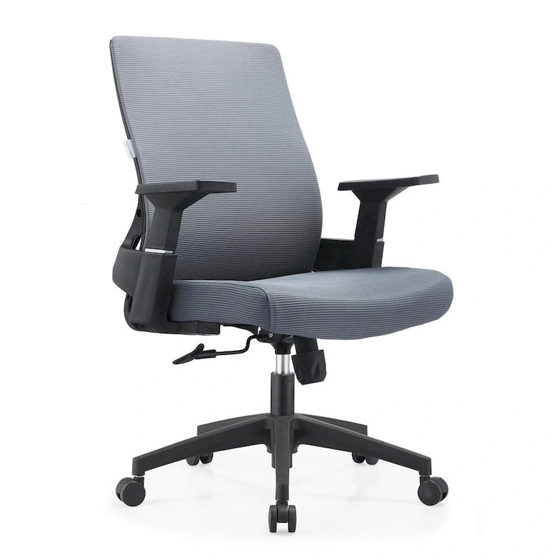 Chaise de bureau mi-hauteur réglable avec pivotement à 360 degrés et inclinaison Brio Series par LeisureMod
