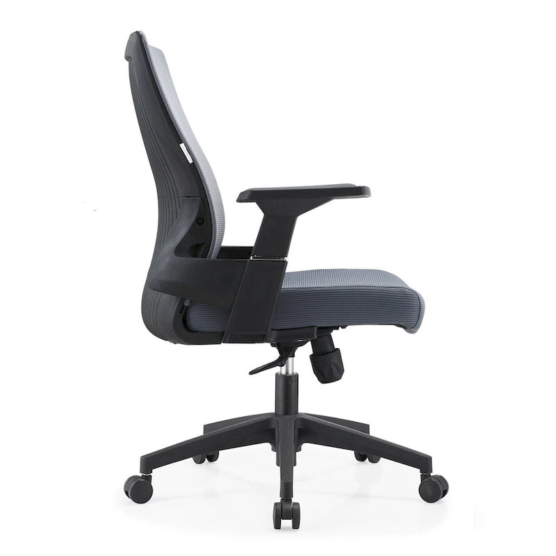 Chaise de bureau mi-hauteur réglable avec pivotement à 360 degrés et inclinaison Brio Series par LeisureMod