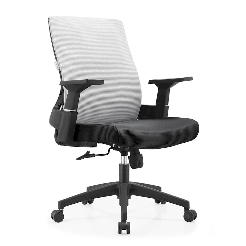 Chaise de bureau mi-hauteur réglable avec pivotement à 360 degrés et inclinaison Brio Series par LeisureMod