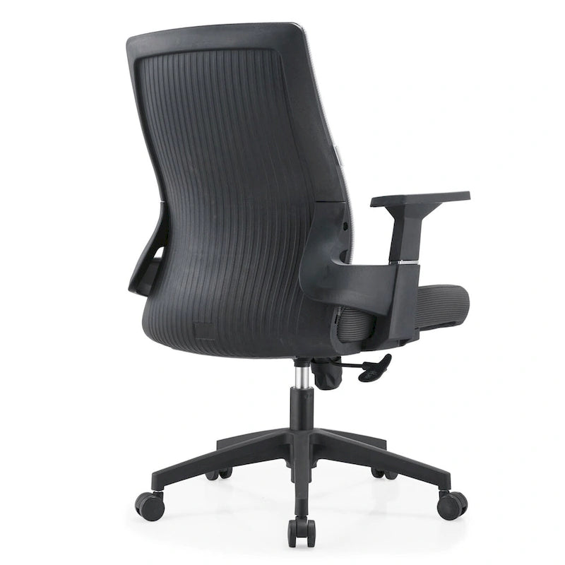 Chaise de bureau mi-hauteur réglable avec pivotement à 360 degrés et inclinaison Brio Series par LeisureMod