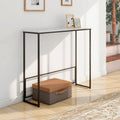 Console étroite Maypex en quartz blanc avec base noire