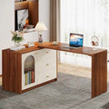 Bureau d'ordinateur réversible en L de 47 pouces pour bureau à domicile