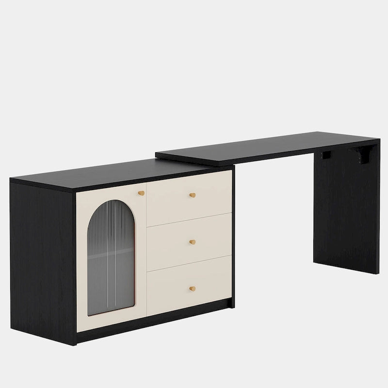 Bureau d'ordinateur réversible en L de 47 pouces pour bureau à domicile