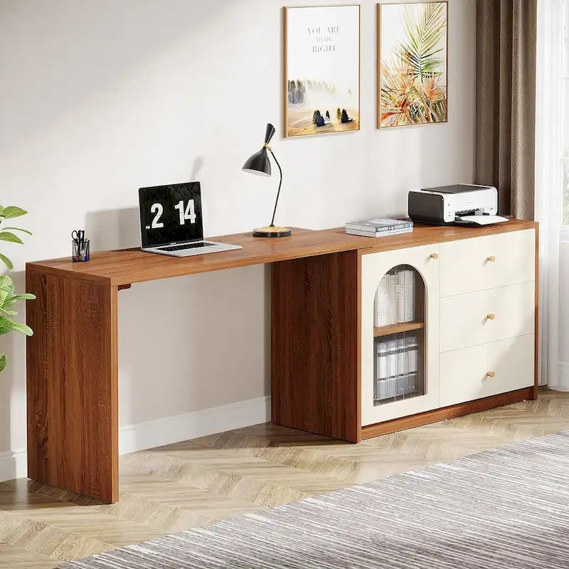 Bureau d'ordinateur réversible en L de 47 pouces pour bureau à domicile