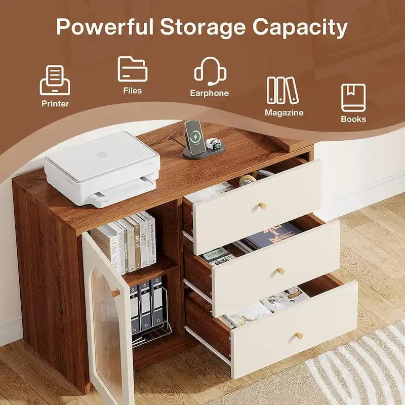 Bureau d'ordinateur réversible en L de 47 pouces pour bureau à domicile
