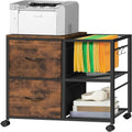 Meuble de rangement à 2 tiroirs en tissu, classeur latéral pour documents A4 ou format Lettre - 15,4P x 27,9L x 25,8H