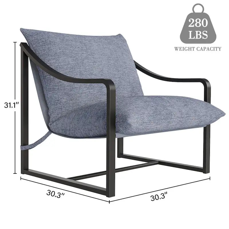 Fauteuil d'appoint moderne avec assise en toile