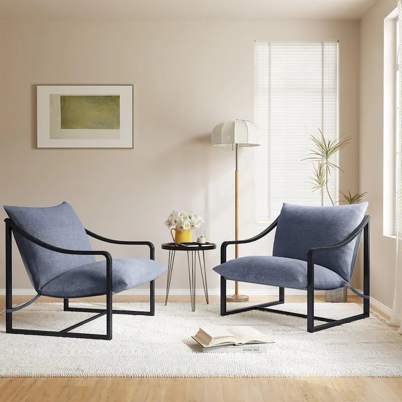 Fauteuil d'appoint moderne avec assise en toile