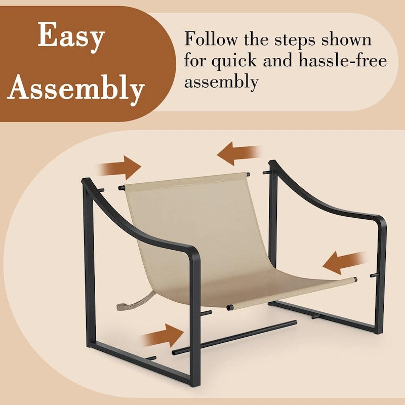 Fauteuil d'appoint moderne avec assise en toile