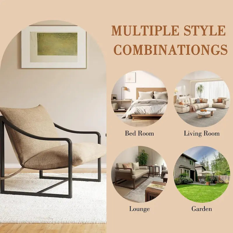 Fauteuil d'appoint moderne avec assise en toile