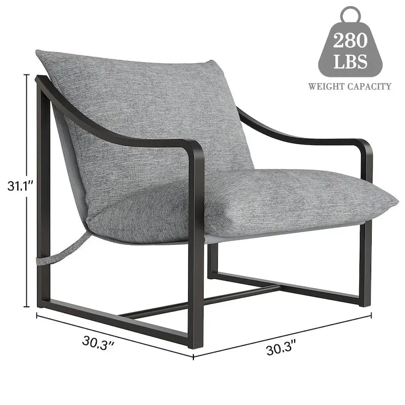 Fauteuil d'appoint moderne avec assise en toile