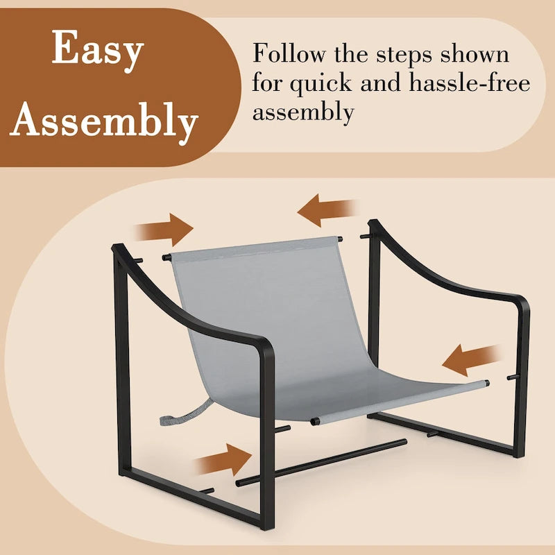 Fauteuil d'appoint moderne avec assise en toile