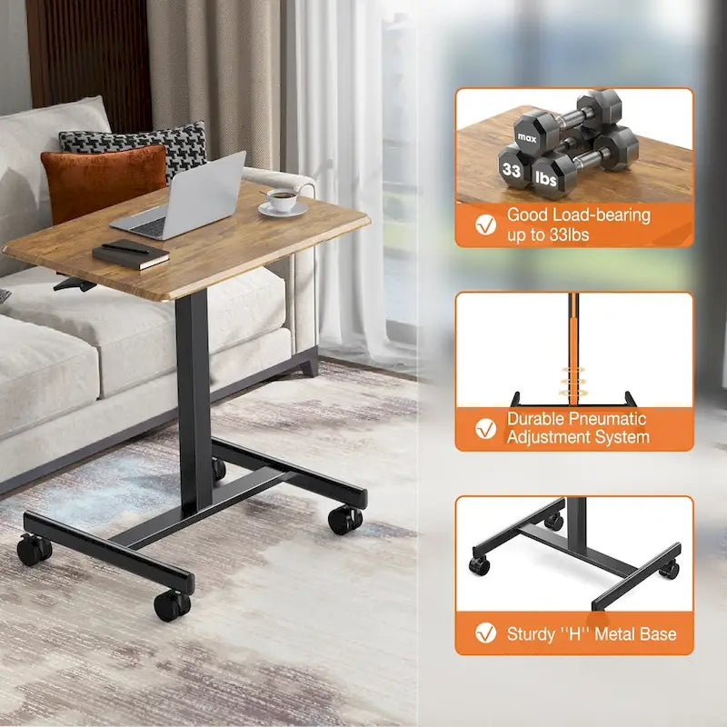 Bureau debout mobile et réglable en hauteur