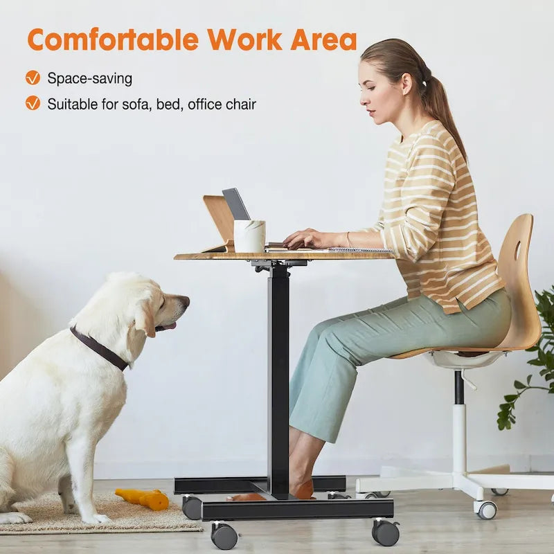 Bureau debout mobile et réglable en hauteur