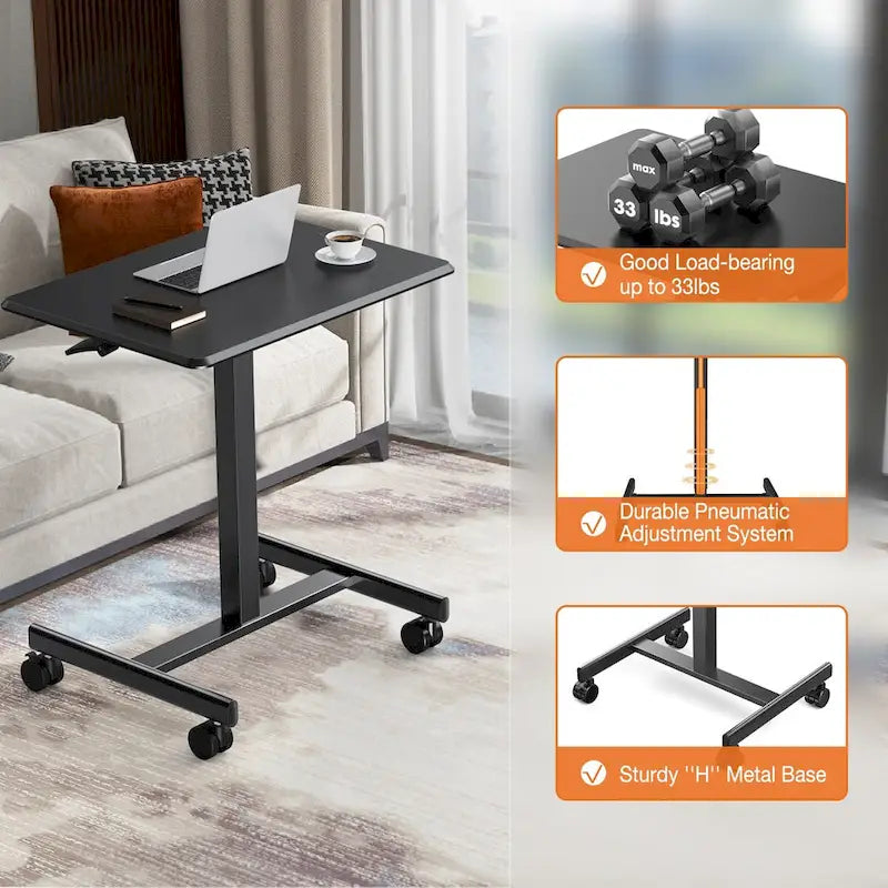 Bureau debout mobile et réglable en hauteur