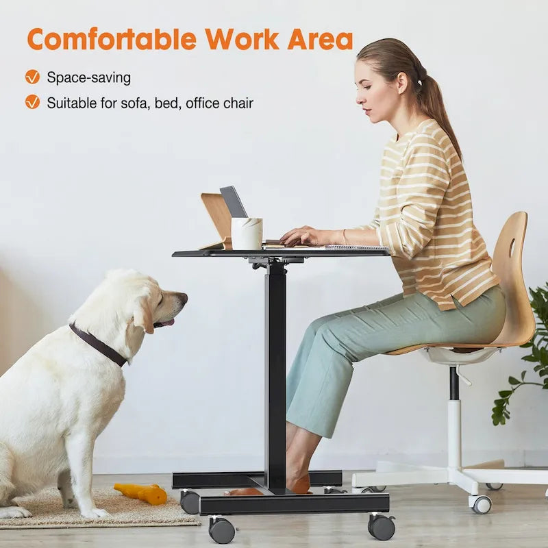 Bureau debout mobile et réglable en hauteur