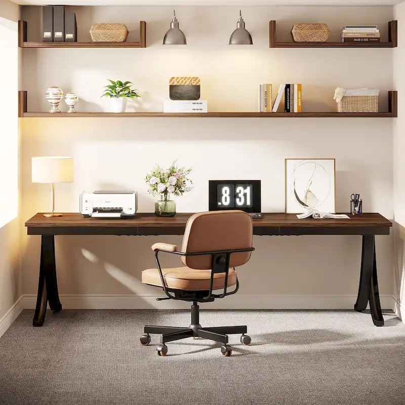 Bureau d'ordinateur de 78" pour bureau à domicile, table d'écriture rectangulaire pour salle d'étude