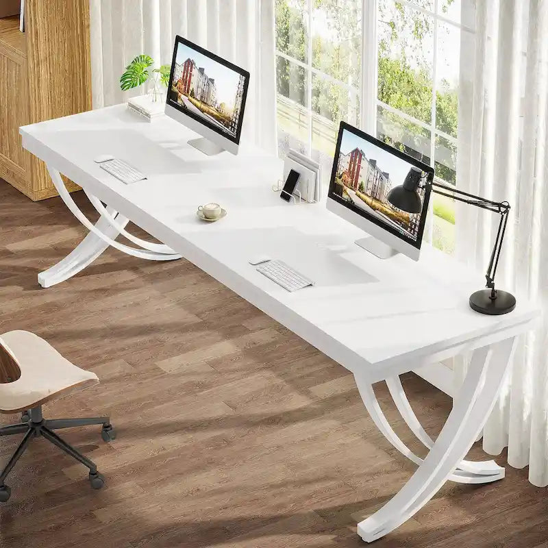 Bureau d'ordinateur de 78" pour bureau à domicile, table d'écriture rectangulaire pour salle d'étude