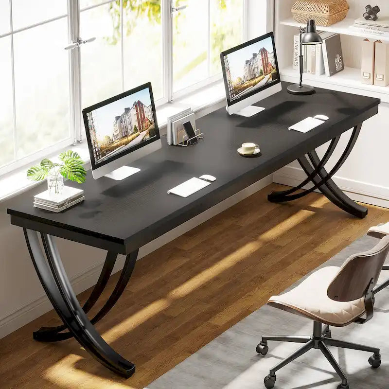 Bureau d'ordinateur de 78" pour bureau à domicile, table d'écriture rectangulaire pour salle d'étude