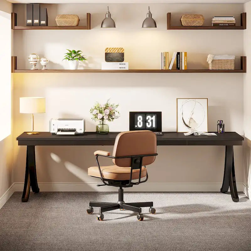 Bureau d'ordinateur de 78" pour bureau à domicile, table d'écriture rectangulaire pour salle d'étude