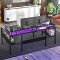 Bureau de jeu réversible en U avec ports USB et lumières LED