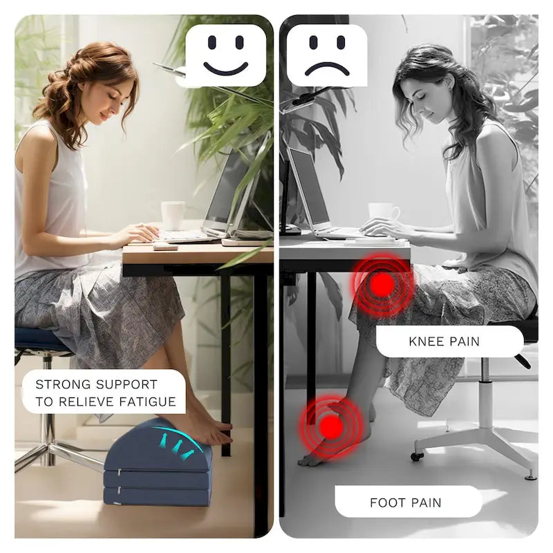 Repose-pieds ergonomique et repose-pieds de bureau WOWMAX réglable en hauteur pour un soutien sous le bureau