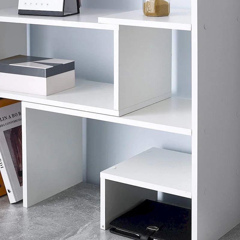Bibliothèque de bureau compacte réglable Yak About It pour dortoir – Blanc par DormCo