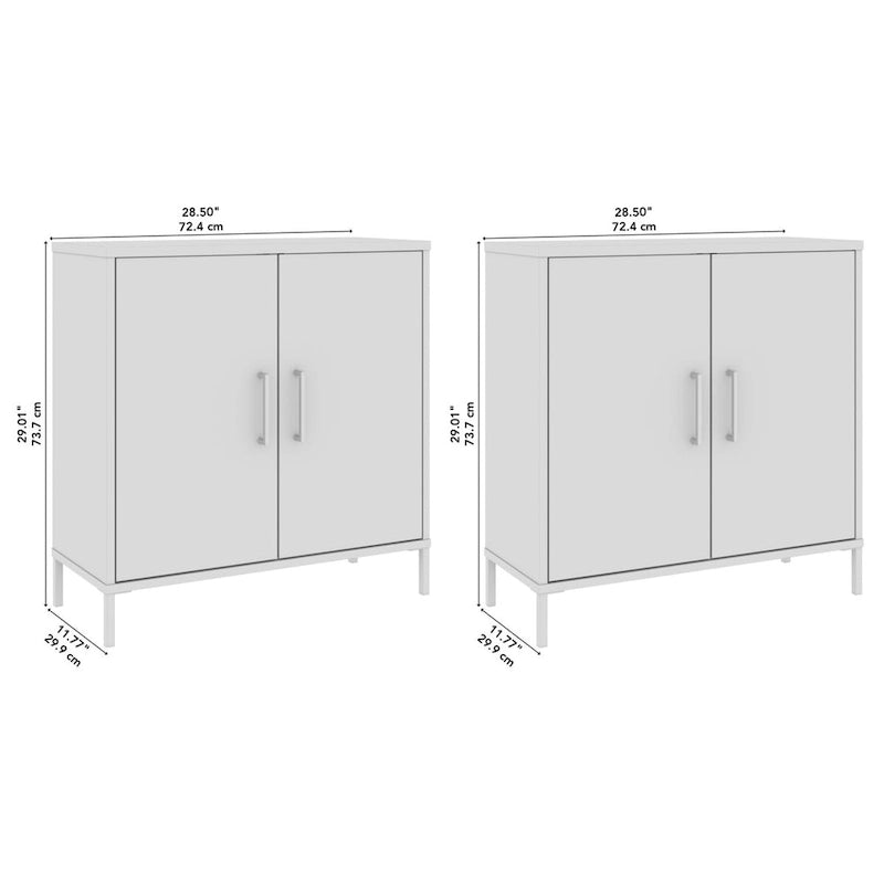 Ensemble de 2 armoires de rangement basses Essence avec portes par Bush Furniture