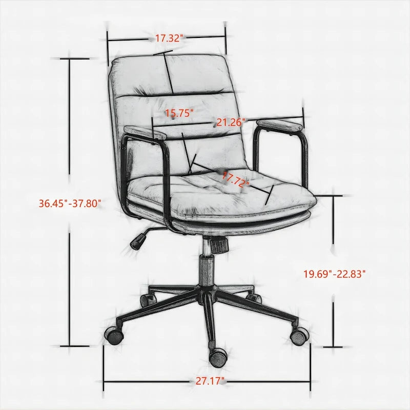 GEITIN Chaise de bureau pivotante avec accoudoirs rembourrés