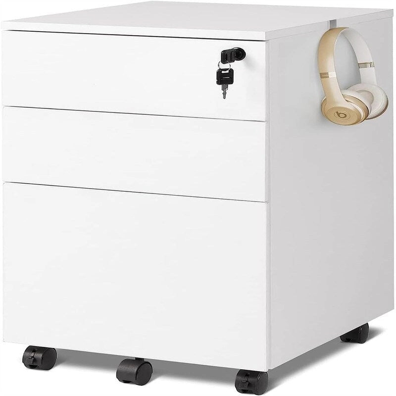 Classeur à 3 tiroirs avec serrure - 17,7P x 15,5L x 25,8H