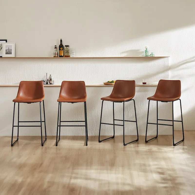 Tabourets de bar Sweetcrispy en cuir 30 pouces à hauteur de comptoir, lot de 2