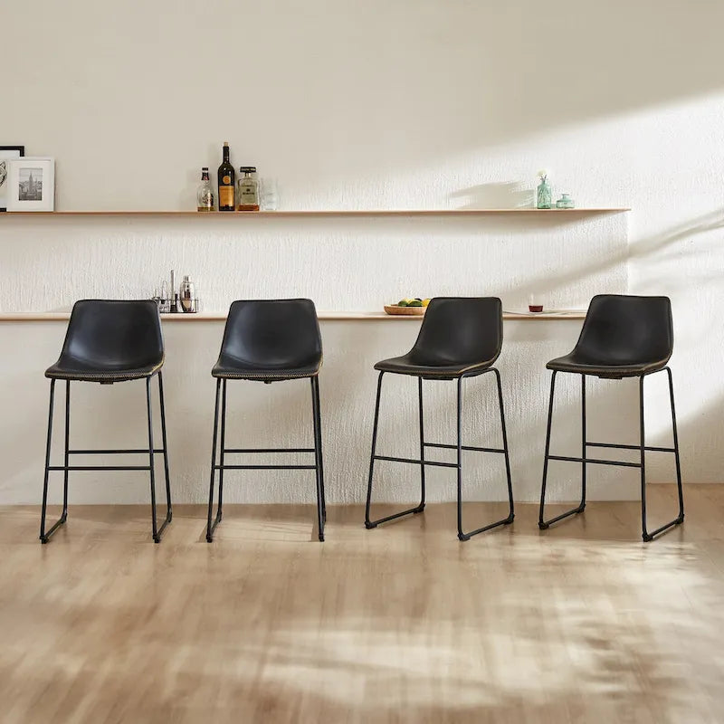 Tabourets de bar Sweetcrispy en cuir 30 pouces à hauteur de comptoir, lot de 2