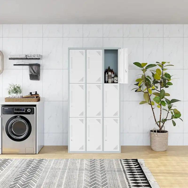Casier métallique à 3 colonnes et 3 niveaux avec 9 portes