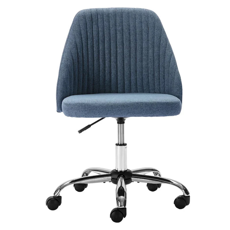 Chaise de bureau, chaise de vanité moderne et mignonne pivotante à roulettes, sans accoudoirs pour la maison, les chambres, le bureau, l'étude, les étudiants