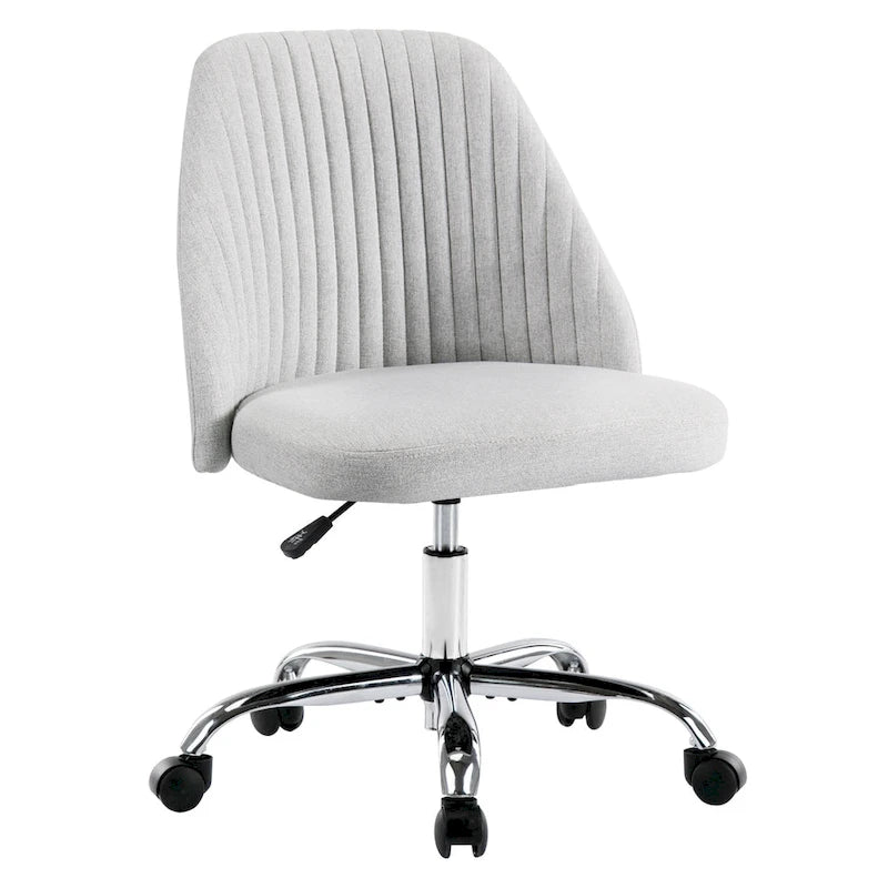 Chaise de bureau, chaise de vanité moderne et mignonne pivotante à roulettes, sans accoudoirs pour la maison, les chambres, le bureau, l'étude, les étudiants