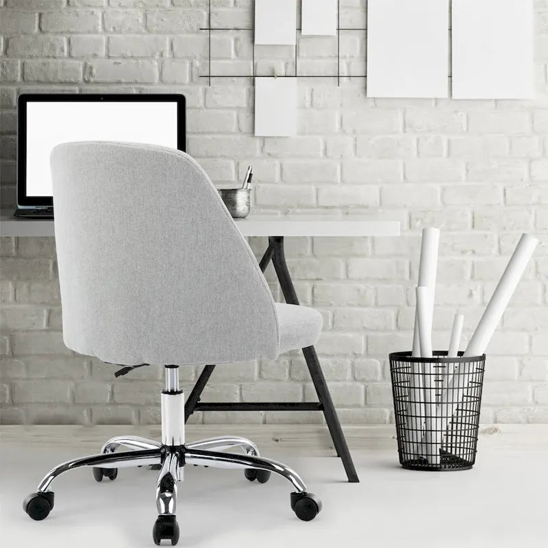 Chaise de bureau, chaise de vanité moderne et mignonne pivotante à roulettes, sans accoudoirs pour la maison, les chambres, le bureau, l'étude, les étudiants