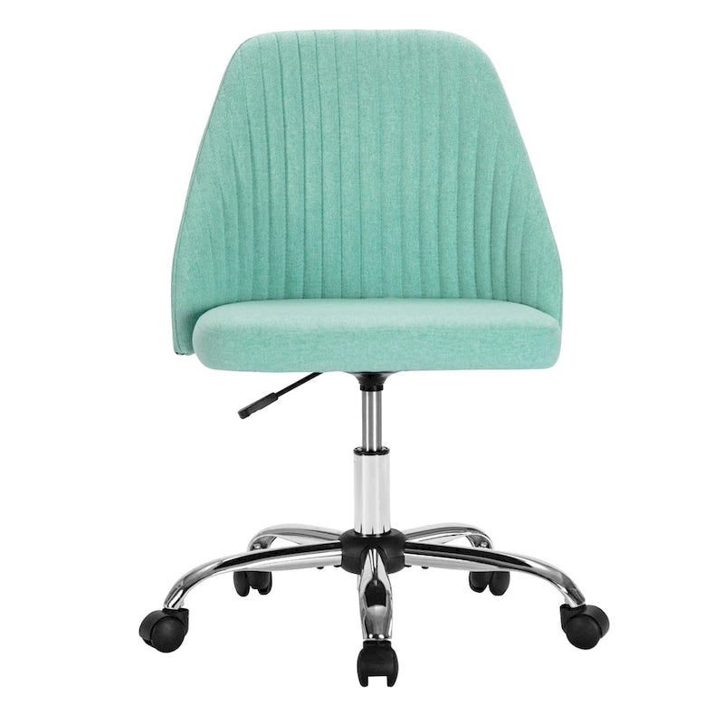 Chaise de bureau, chaise de vanité moderne et mignonne pivotante à roulettes, sans accoudoirs pour la maison, les chambres, le bureau, l'étude, les étudiants