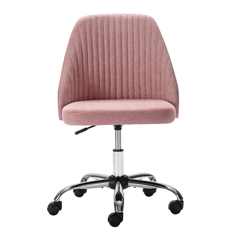 Chaise de bureau, chaise de vanité moderne et mignonne pivotante à roulettes, sans accoudoirs pour la maison, les chambres, le bureau, l'étude, les étudiants