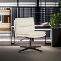 Chaise de bureau sans roulettes en cuir synthétique sans accoudoirs